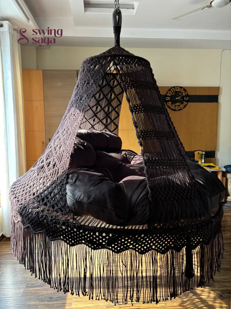 Mocha Brown / Chocolate Brown Macrame Bed Swing - Swing Saga