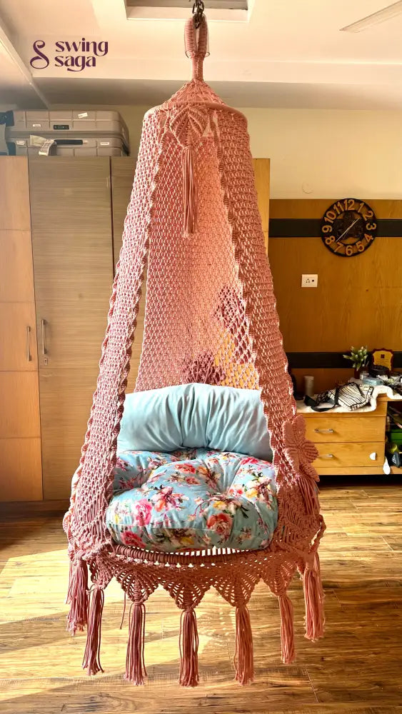 Lush Lux Pink single seater hanging chair - Swing Saga