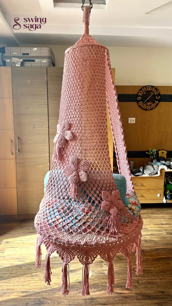 Lush Lux Pink single seater hanging chair - Swing Saga