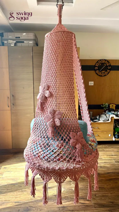 Lush Lux Pink single seater hanging chair - Swing Saga
