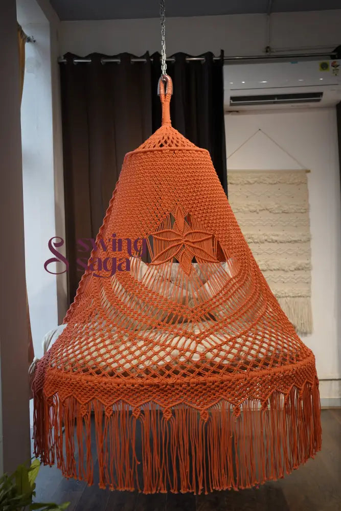 Happy macrame hanging swing 60 Inches / Rust