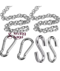 Heavy Duty Metal Strong Chain Carabineer Clips & S Hooks