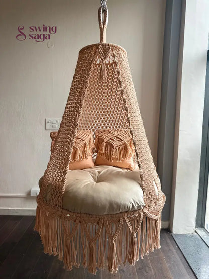 Peach single seater hanging chair - Swing Saga