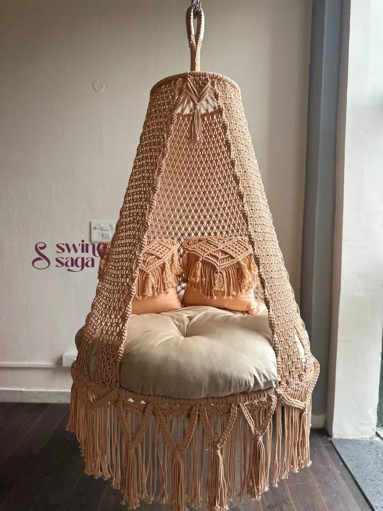 Peach single seater hanging chair - Swing Saga