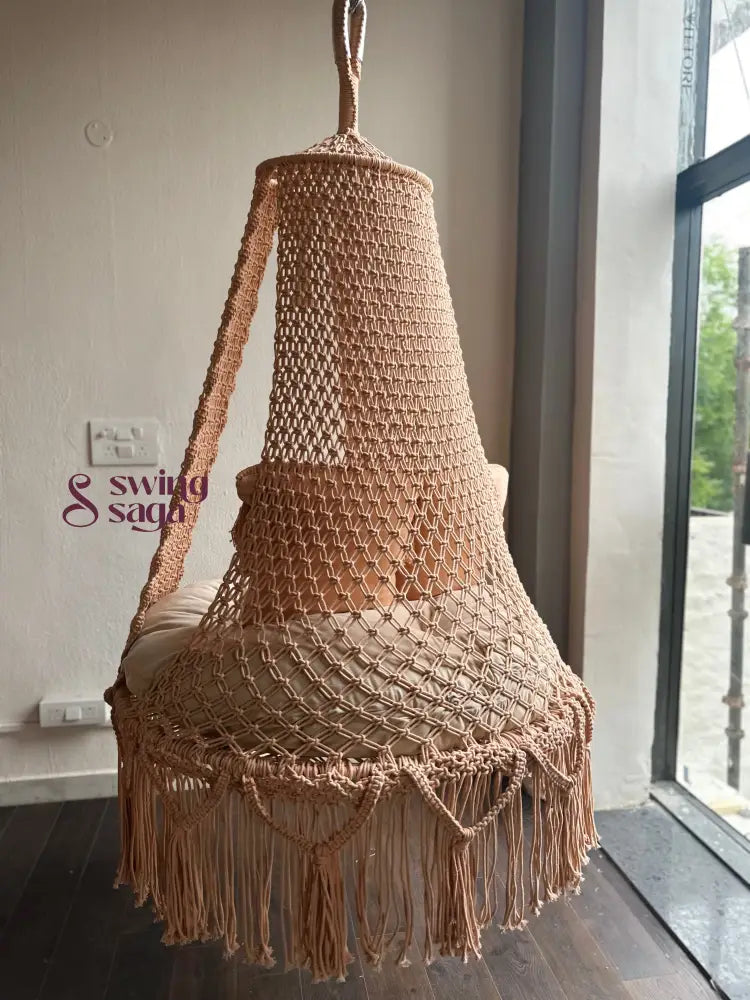 Peach single seater hanging chair - Swing Saga