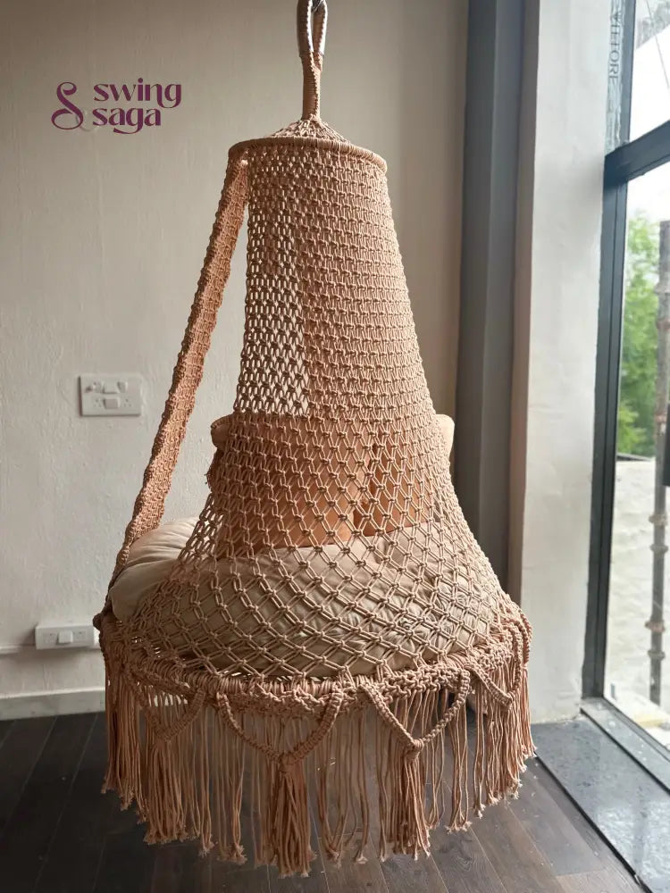 Peach single seater hanging chair - Swing Saga