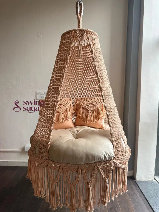 Peach single seater hanging chair - Swing Saga