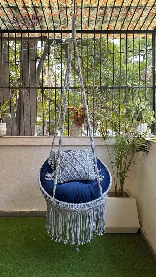 English Blue single seater hanging chair - Swing Saga