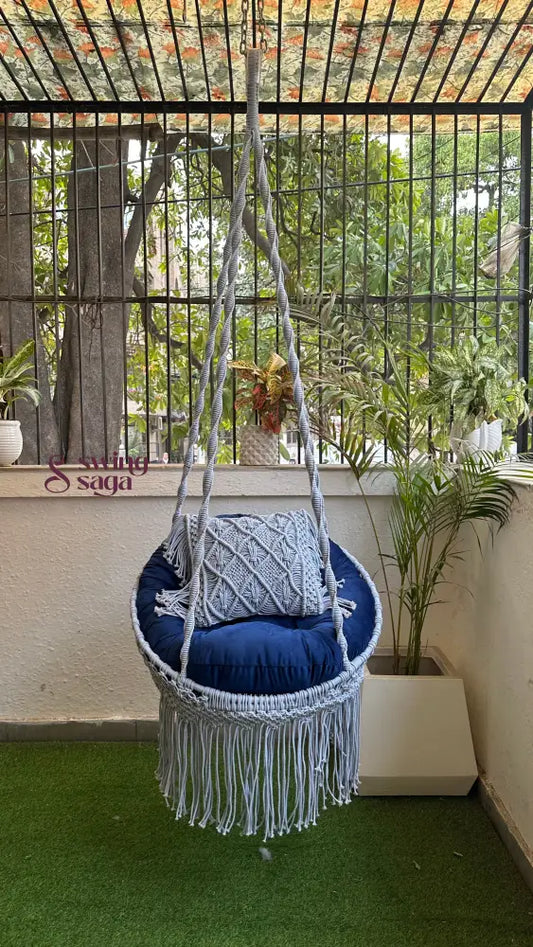 English Blue single seater hanging chair - Swing Saga