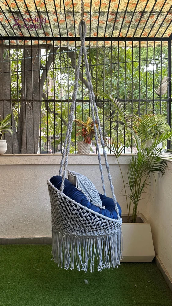English Blue single seater hanging chair - Swing Saga