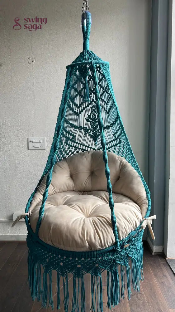 Sea Green single seater hanging chair - Swing Saga