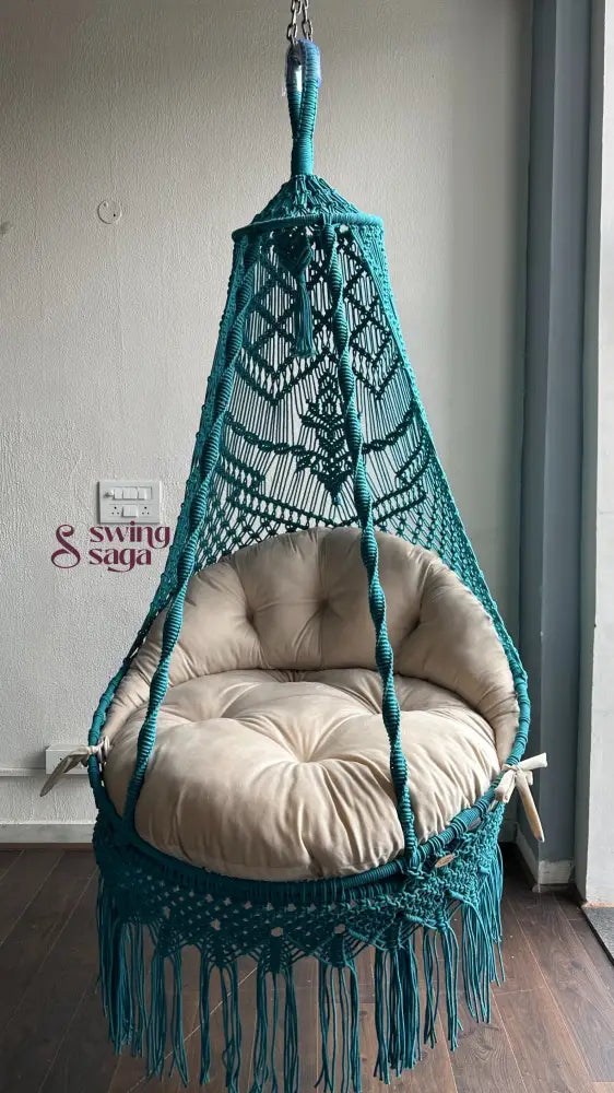 Sea Green single seater hanging chair - Swing Saga