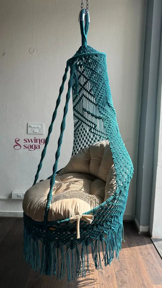 Sea Green single seater hanging chair - Swing Saga