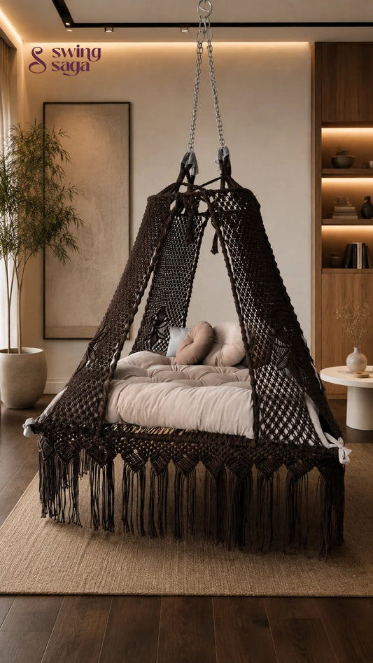 Ingrid Square Bed Swing - Cocoa / 60 Inches