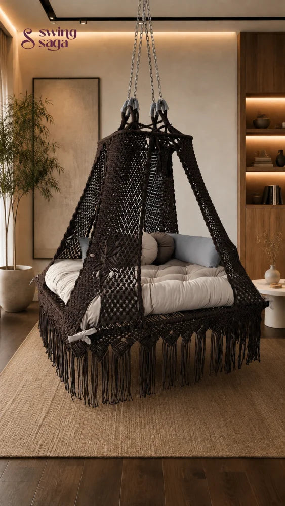 Ingrid Square Bed Swing - Cocoa / 60 Inches