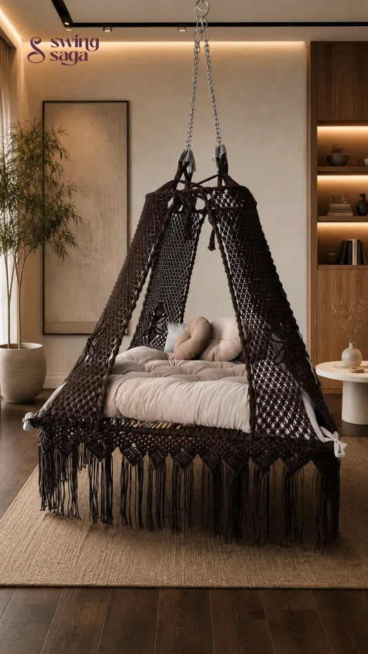 Ingrid Square Bed Swing - Cocoa / 60 Inches
