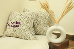 Ivory Macrame Cushion