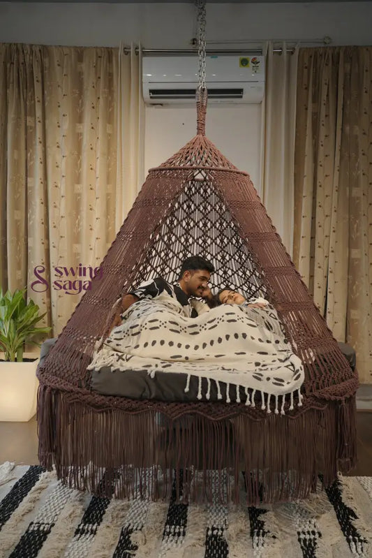 Kitkat brown Macrame Bed Swing - Swing Saga