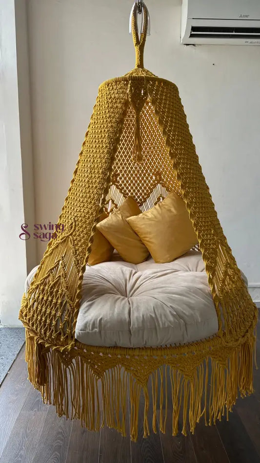 Lemon Luxe Swing – 50’’ Dual Seater Comfort Swing 50 INCHES / Yellow / Cream