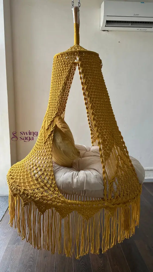 Lemon Luxe Swing – 50’’ Dual Seater Comfort Swing 50 INCHES / Yellow / Cream