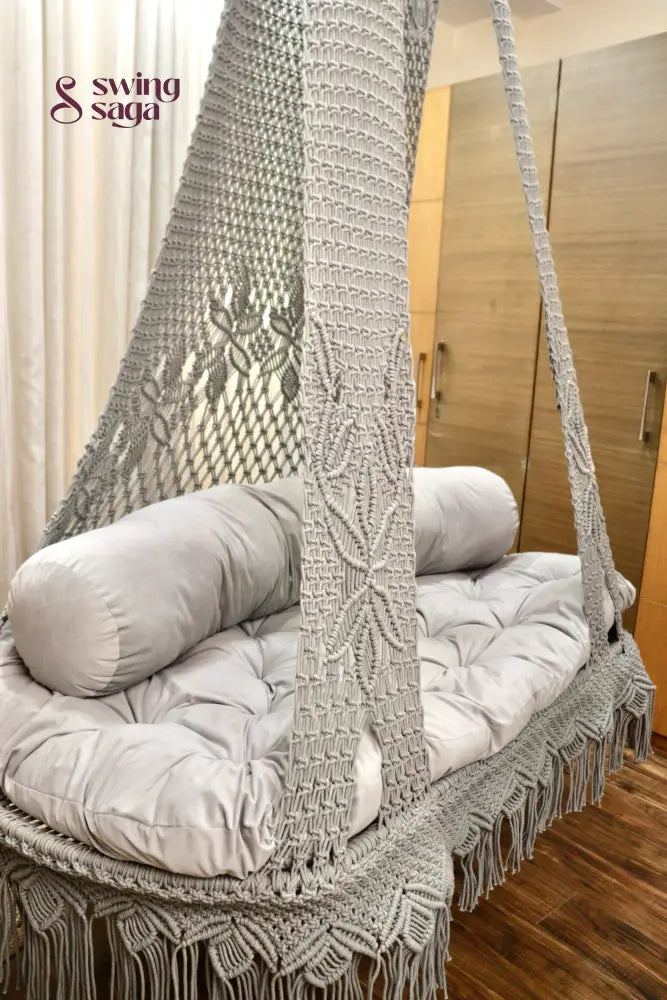 Light Grey boho sofa swing - Swing Saga