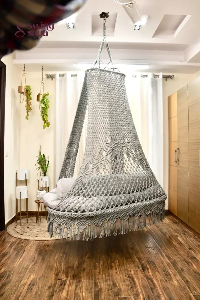 Light Grey boho sofa swing - Swing Saga