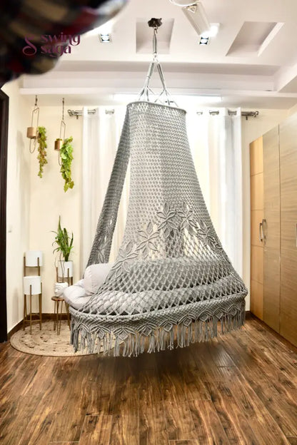 Light Grey boho sofa swing - Swing Saga