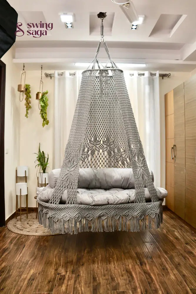 Light Grey boho sofa swing - Swing Saga