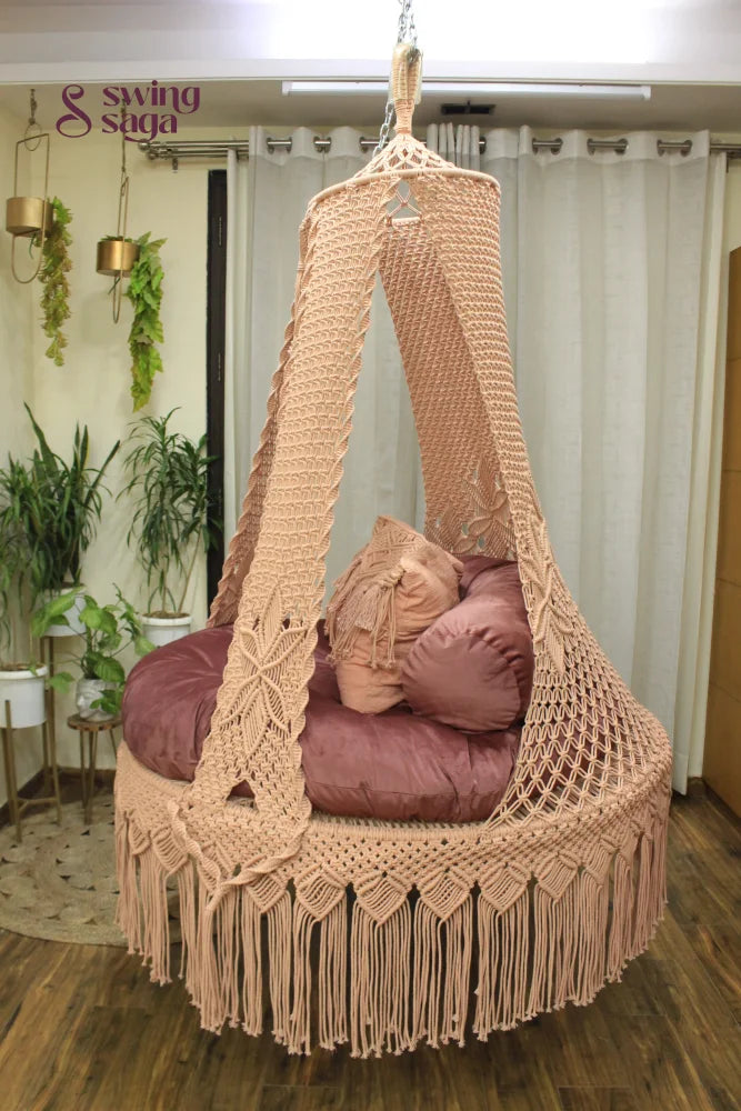 Light Peach Double seater hanging chair - Swing Saga