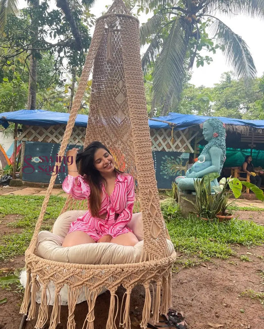 Light Peach single seater hanging chair - Swing Saga