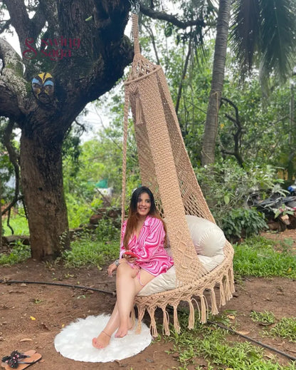 Light Peach single seater hanging chair - Swing Saga