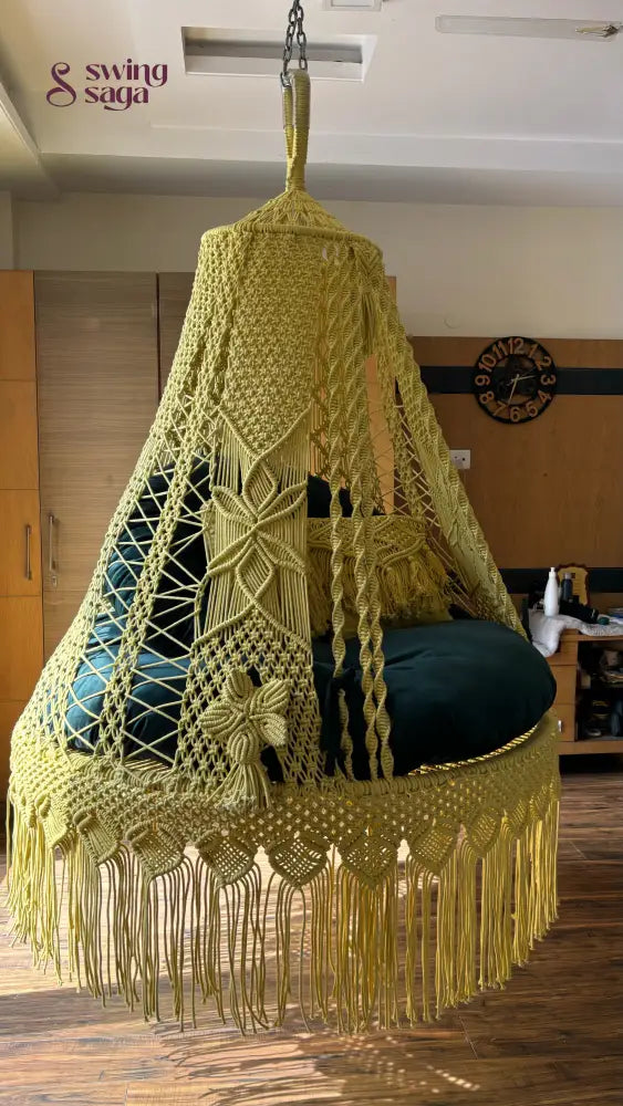 Yellow  Double seater hanging chair - Swing Saga