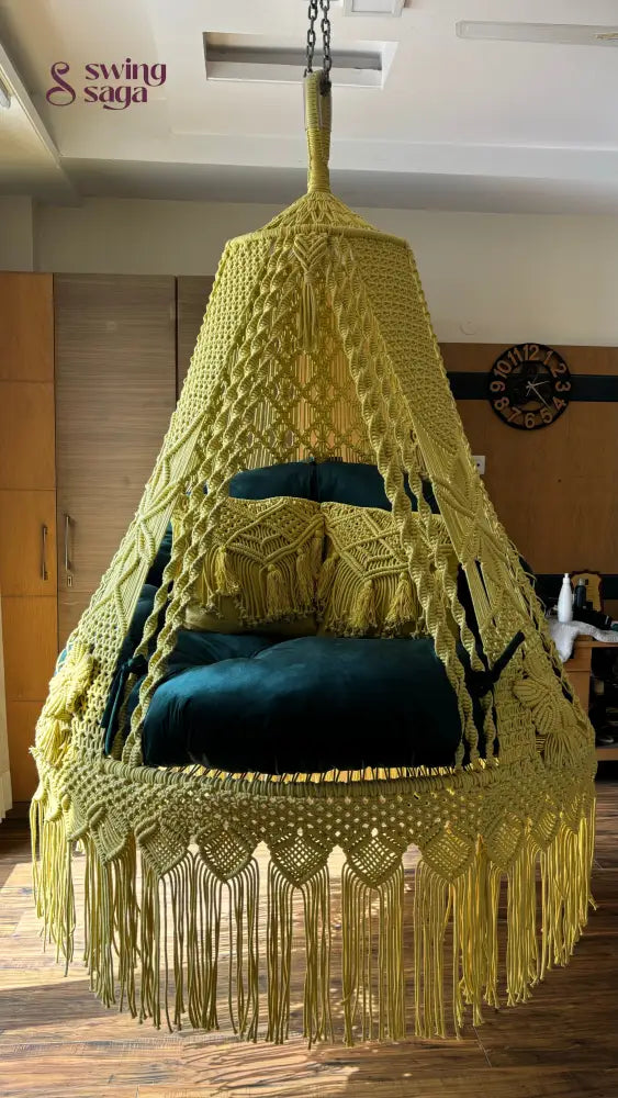 Yellow  Double seater hanging chair - Swing Saga