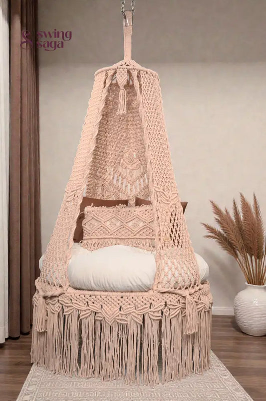 Beige single seater hanging chair - Swing Saga