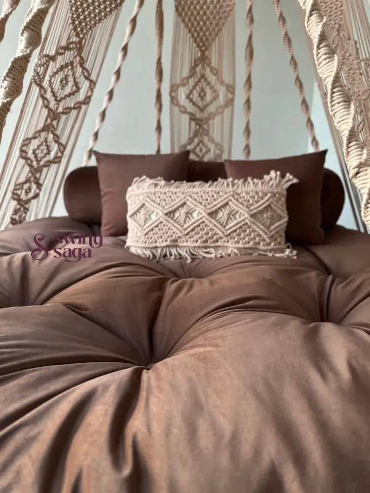 Peach Clay  Macrame Bed Swing - Swing Saga
