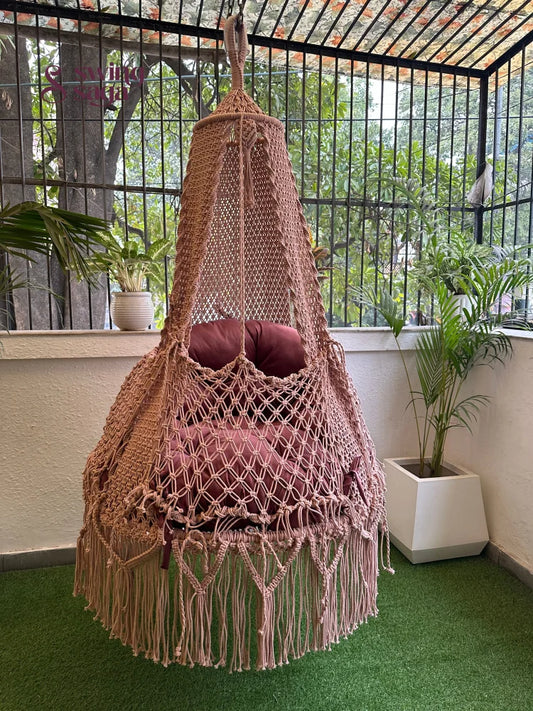 Lush Lux Pink single seater hanging chair - Swing Saga