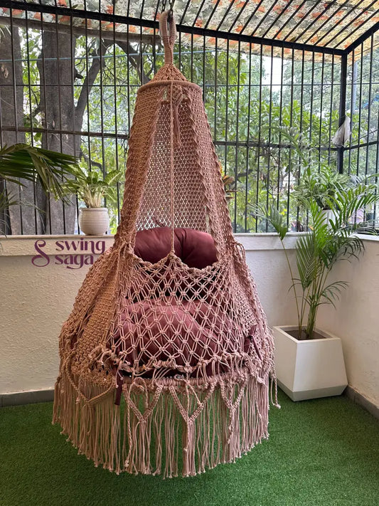 Lush Lux Pink single seater hanging chair - Swing Saga