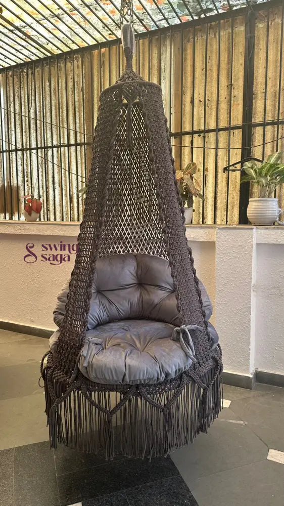 Dark Grey single seater hanging chair - Swing Saga