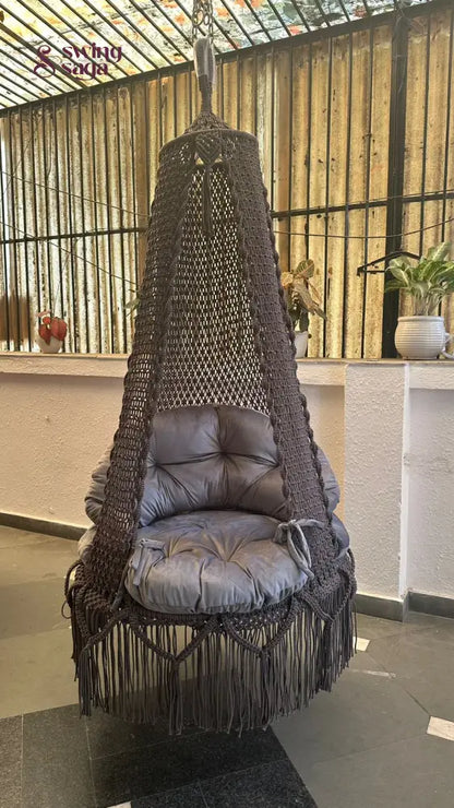 Dark Grey single seater hanging chair - Swing Saga