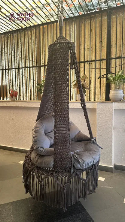 Dark Grey single seater hanging chair - Swing Saga