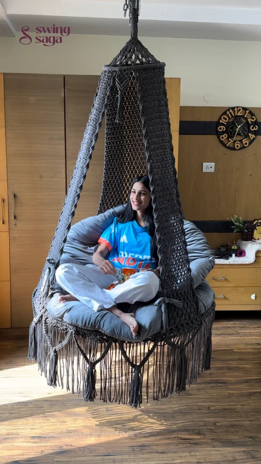 Dark Grey single seater hanging chair - Swing Saga