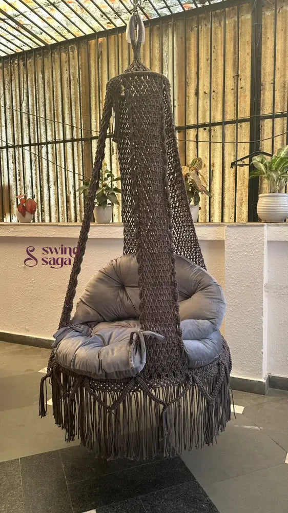 Dark Grey single seater hanging chair - Swing Saga