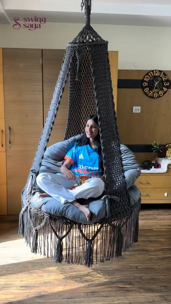 Dark Grey single seater hanging chair - Swing Saga