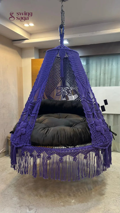 Dark Purple  Macrame Bed Swing - Swing Saga