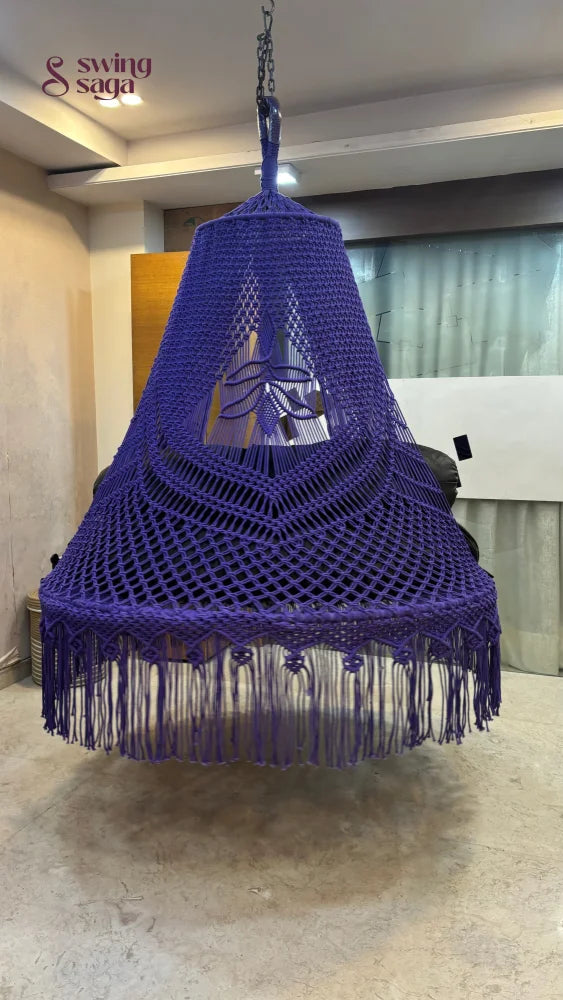 Dark Purple  Macrame Bed Swing - Swing Saga