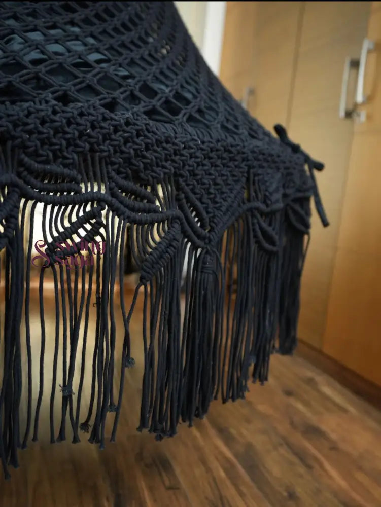 Black Macrame Bed Swing - Swing Saga
