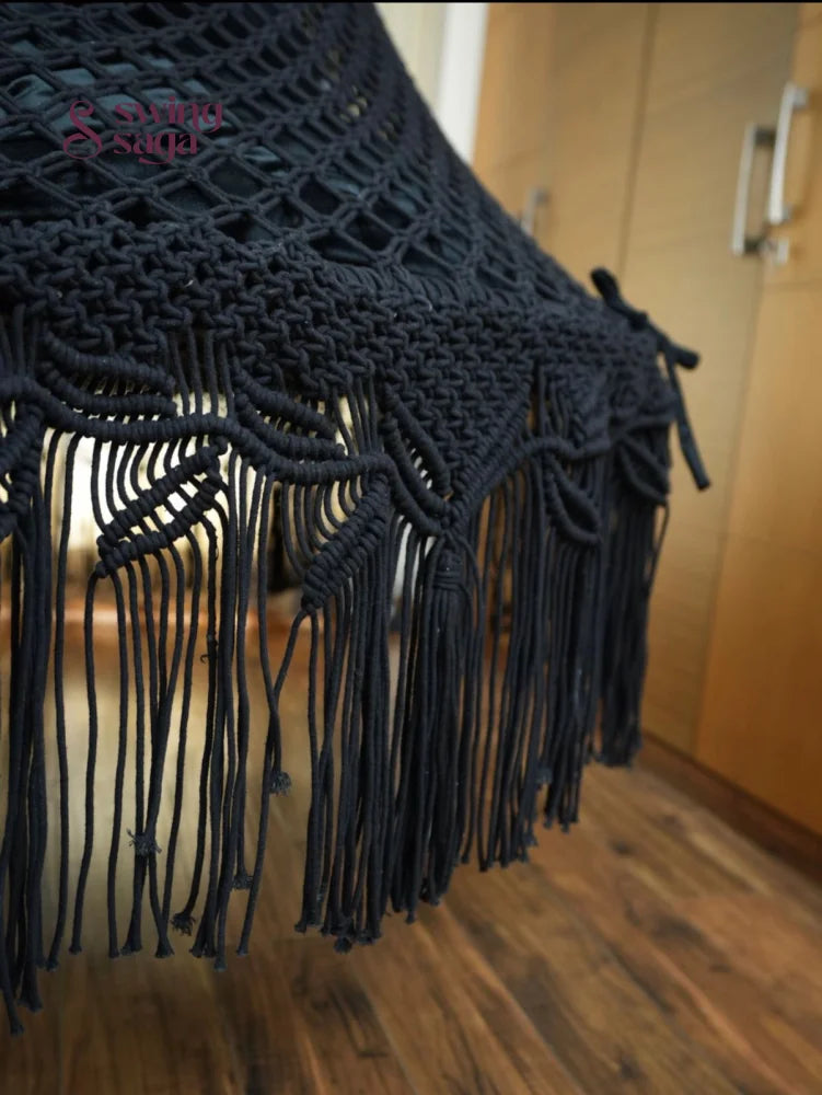Black Macrame Bed Swing - Swing Saga