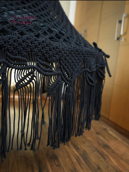 Black Macrame Bed Swing - Swing Saga