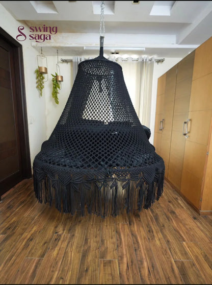 Black Macrame Bed Swing - Swing Saga