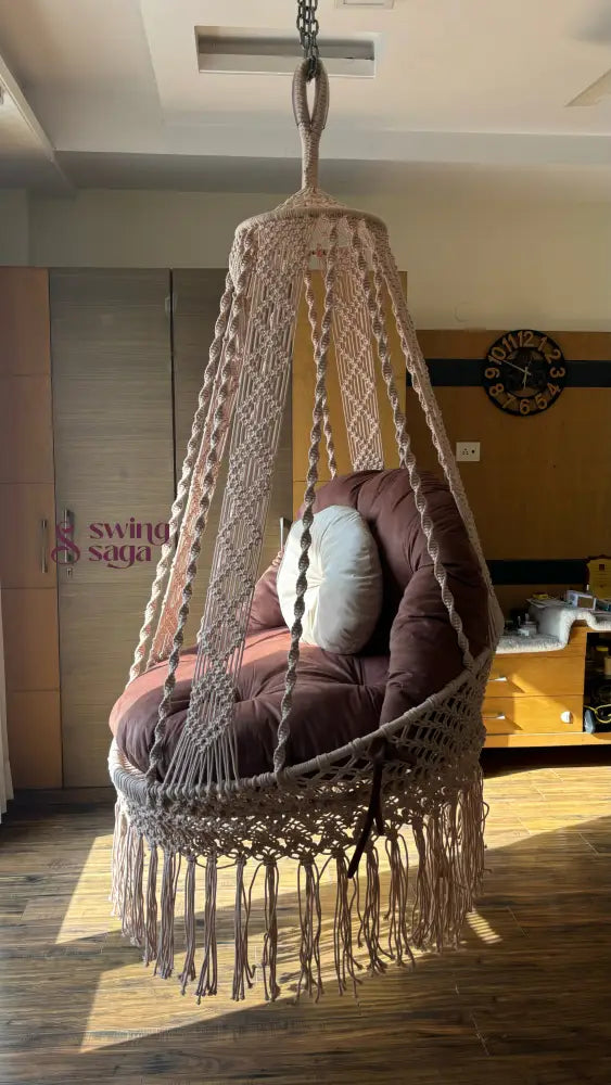 Light Peach single seater hanging chair - Swing Saga